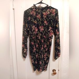 Floral Black Dress